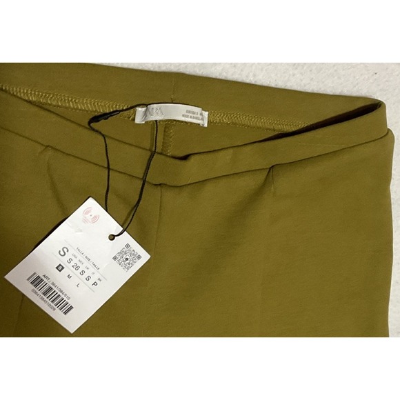 Zara Women's Size S Pant Set Mustard Green Slimming  Flared NWT - Picture 10 of 15